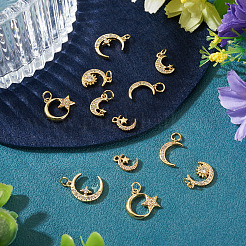 12Pcs 6 Styles Brass Micro Pave Cubic Zirconia Pendants&nbsp;KK-TA0008-69