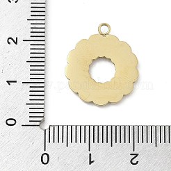 316サージカルステンレスペンダント  ラウンドリングチャーム  18KGP本金メッキ  19.5x17x1.5mm  穴：1.6mm&nbsp;STAS-S159-01B-G