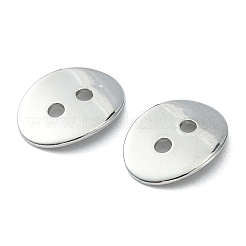 真鍮製ボタンクラスプ  プラチナカラー  14x10mm  穴：2mm&nbsp;KK-G080-N