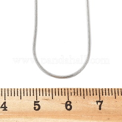 変色しにくい304ステンレススチールのスネークチェーンネックレス  カニカン付き  ステンレス鋼色  17.7インチ（45cm）  0.9mm&nbsp;NJEW-E026-12P
