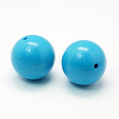 混合色分厚いフーセンガム風アクリルラウンドビーズ  直径約24mm  穴：2mm&nbsp;X-SACR-2425Y-M