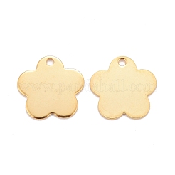ステンレスペンダント201個  花  24KGP本金メッキ  14.5x15x0.7mm  穴：1.6mm&nbsp;STAS-K217-19A-G
