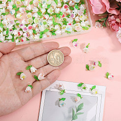 240個 8色 ABSプラスチック模造真珠ペンダント  チューリップ  アクリルと  ミックスカラー  15mm  穴：2mm  30個/カラー&nbsp;PALLOY-CA00026