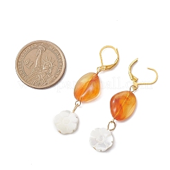 Flower Shell & Acryli Leverback Earrings&nbsp;EJEW-JE06847
