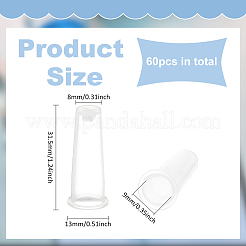 プラスチック製ダストキャップ  シリンジバレルチップキャップ  ホワイト  31.5x8~13mm  穴：9mm  60pc&nbsp;DIY-BC0013-08A
