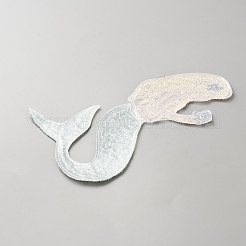 PVCパイレット布パッチ  人魚  ターコイズ  140x95x1mm&nbsp;PATC-WH0110-04B