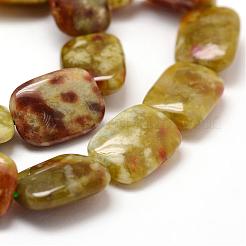 Rectangle Natural Dragon Blood Jasper Beads Strands&nbsp;G-K072-02D