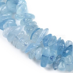 天然石アクアマリンビーズ連売り  チップ  8~11x3~5x6~9mm  穴：1mm  16.14''（41センチメートル）&nbsp;G-E271-96B