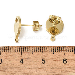 イオンプレーティング（IP）304ステンレススチールスタッドピアス金具  バルーン  ゴールドカラー  12x8.5mm  穴：1.2mm  ピン：11x0.7mm&nbsp;STAS-I206-36G