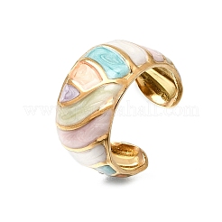 304 Stainless Steel Enamel Wide Cuff Open Rings for Women&nbsp;SA-K003-03D-G