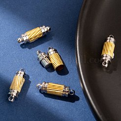 ループ付き真鍮製マグネットクラスプ  コラム  プラチナ  18x5mm  穴：1.8mm&nbsp;MC040-1