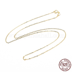 女性用 925 スターリングシルバー ケーブル チェーン ネックレス  18KGP本金メッキ  15.75インチ（40cm）&nbsp;STER-I021-08A-G