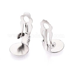 304 Stainless Steel Clip-on Earring Findings&nbsp;STAS-WH0047-120P