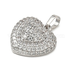 Brass Micro Pave Cubic Zirconia Pendants&nbsp;KK-CBA74BF-12P-02