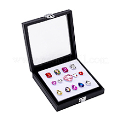 Square Wood Covered with PU Leather Presentation Boxes&nbsp;CON-WH0123-06