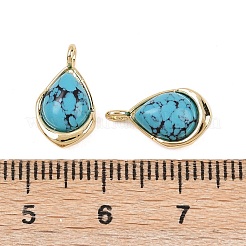 Synthetic Turquoise Teardrop Charms&nbsp;KK-B157-33D-G
