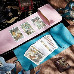 2個 2色 両面ベルベットタロットカード収納バッグ  タロットデスク収納ホルダー  ミックスカラー  40.5x13cm  1pc /カラー&nbsp;ABAG-CN0001-02B