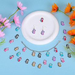 30Pcs 6 Colors Alloy Enamel Pandants&nbsp;ENAM-SZ0004-18