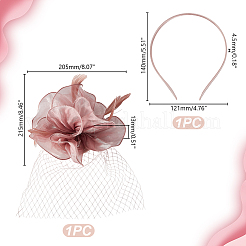 Feather Flower Mesh Veil Headband&nbsp;MRMJ-WH0077-121