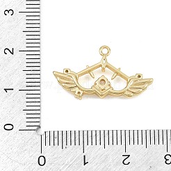 真鍮マイクロパヴェクリアキュービックジルコニアペンダント  翼のチャーム  18KGP本金メッキ  13x24x3.5mm  穴：1.2mm&nbsp;CU-CBA0565-10G