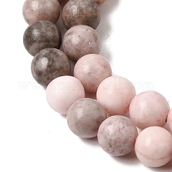 天然ピンクゼブラジャスパービーズ連売り  ラウンド  6mm  穴：1mm  約61個/連  15.2インチ&nbsp;G-P231-01-6mm