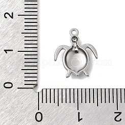 海洋生物をテーマにした304ステンレススチールチャーム  ステンレス鋼色  カメ  13.5x11x2.5mm  穴：1mm&nbsp;STAS-Z179-40P-01A