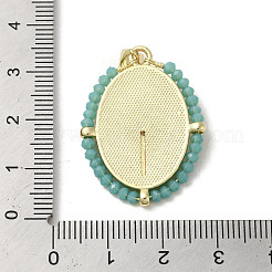 Brass Pave Shell Pendants&nbsp;KK-I708-01B-G