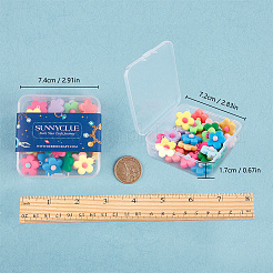 樹脂チャーム  プラチナメッキのスクリューアイピンヒートンキャップ付き  花  ミックスカラー  22~28x19~25x7~8mm  穴：1.8~2mm  10色  4個/カラー  40個/箱&nbsp;RESI-SC0001-21P