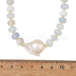 Natural Banded Agate Bead Necklaces&nbsp;NJEW-JN06631