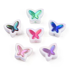 UV Plated Rainbow Acrylic Beads&nbsp;X-PACR-N015-02