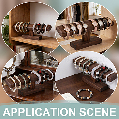 T Bar Wooden Watch Organizer Display Stands&nbsp;ODIS-WH0099-209B