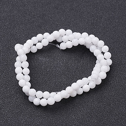 天然石ホワイトジェイドビーズ連売り  染め＆加熱  ラウンド  ホワイト  10mm  穴：1mm  約39個/連  15.5インチ&nbsp;GSR10mmC067