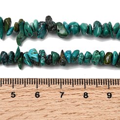 天然の湖北ターコイズビーズ連売り  ナゲット  4.5~14x4.5~14x1.5~7mm  穴：0.5mm  16.14~16.26''（41~41.3センチメートル）&nbsp;G-H345-A01-14