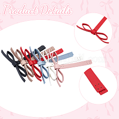 6Pcs 6 Colors Imitation Leather Bowknot Accessories&nbsp;DIY-CL0001-64