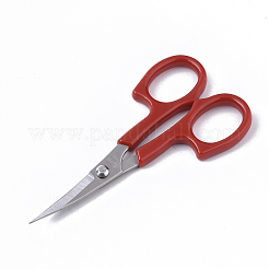 ステンレス鋼の鋭いハサミ  プラスチック製のハンドル付き  レッド  130x65x8mm  6個/セット&nbsp;TOOL-Q021-05