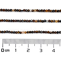 天然石タイガーアイビーズ連売り  多面カット  ラウンド  2mm  穴：0.6mm  約209個/連  14.96''（38センチメートル）&nbsp;G-H003-B04-02