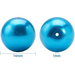 環境に優しい染めガラスパールビーズ  ラウンド  ミックスカラー  14mm  穴：1.2~1.5mm  約10個 /コンパートメント  100個/箱&nbsp;HY-PH0013-01