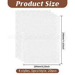 20枚 4種類のくり抜きクラフト紙  長方形  ホワイト  296x209x0.1mm  5個/スタイル&nbsp;DIY-WH0349-602