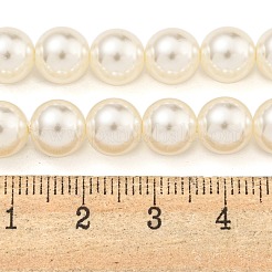 ガラスパールビーズ連売り  ラウンド  ビスク  8mm  穴：0.6mm  約51個/連  15.98''（40.6センチメートル）&nbsp;HY-G002-01D-02