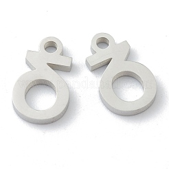 変色しない304ステンレススチールチャーム  ギリシャ語のアルファベット  ステンレス鋼色  文字.d  11.5x7x1.5mm  穴：1.4mm&nbsp;STAS-G244-01D