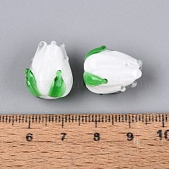 手作りランプワークビーズ  チューリップの花のつぼみ  ミックスカラー  17~18x15~17x15~17mm  穴：1.6~2.5mm&nbsp;LAMP-N042-02