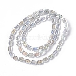 電気メッキガラスビーズセット  ABカラーメッキ  長方形  透明  9.5x6~6.5x3.5mm  穴：1mm  約68個/連  25.59''（65センチメートル）&nbsp;EGLA-L042-AB01