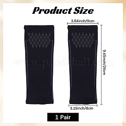アセテートナイロンバレーボール肘スリーブ  女性用肘ブレース保護カバー  ブラック  241x73~90x4mm&nbsp;AJEW-CN0006-75B