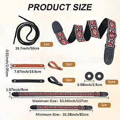 Polyester & PU Leather Adjustable Guitar Shoulder Strap&nbsp;AJEW-CL0004-75B