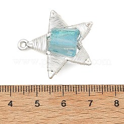 Electroplated Natural Quartz Faceted Copper Wire Wrapped Pendants&nbsp;PALLOY-TA00443-01