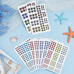 樹脂絵柄ステッカー10枚  模擬魚眼  ミックスカラー  80~122x79.5~120x1~1.5mm&nbsp;STIC-SP0001-14