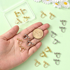 18Pcs 3 Colors Brass Clip-on Earring Findings&nbsp;KK-SC0006-61B