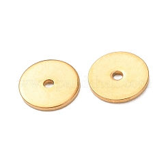 304ステンレス鋼製幾何学模様スペーサービーズ  ゴールドカラー  フラットラウンド  8x0.9mm  穴：1.2mm&nbsp;STAS-F362-04A-G03