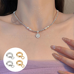 120個 2色 201ステンレススチールチューブベイル  ループベイル  リング保釈ビーズ  ミックスカラー  9x6x2mm  穴：1.8mm  内径：4mm  60個/カラー&nbsp;STAS-AR0002-24