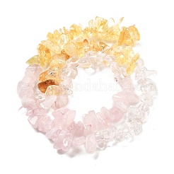 Natural Quartz Crystal & Rose Quartz & Citrine Beads Strands&nbsp;G-L610-A23-01